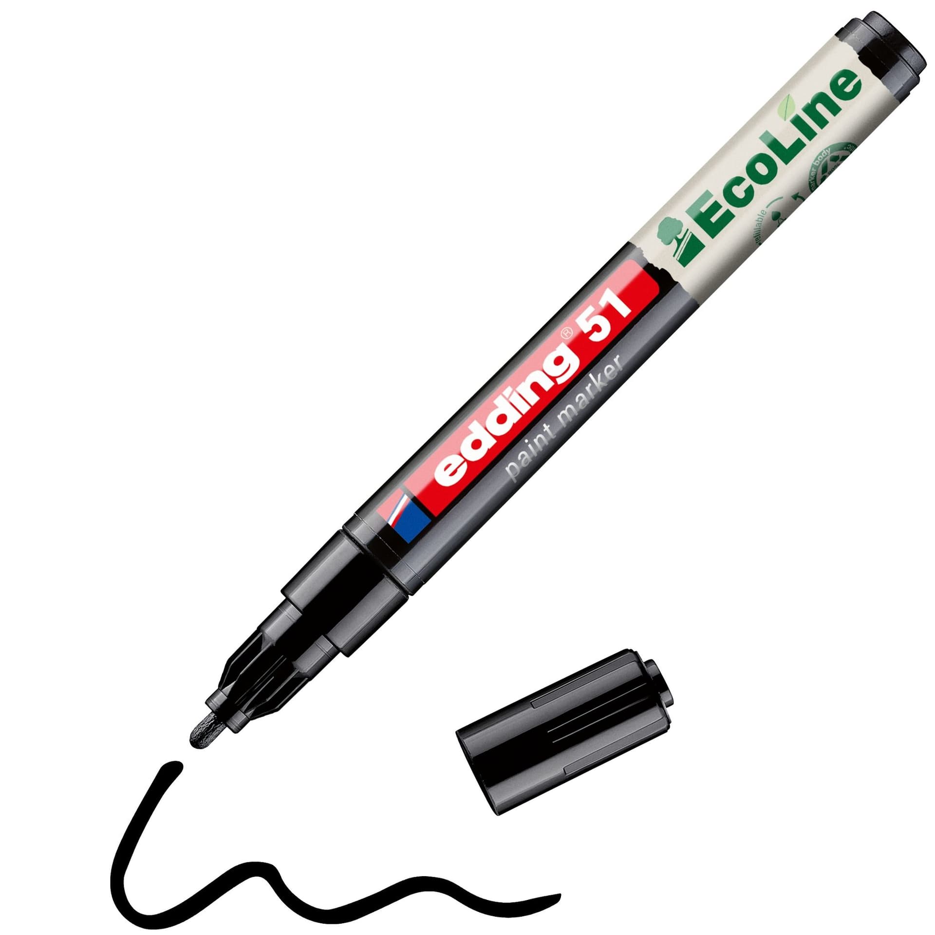 Paintmarker edding 51 EcoLine op waterbasis 1-2mm zwart 2