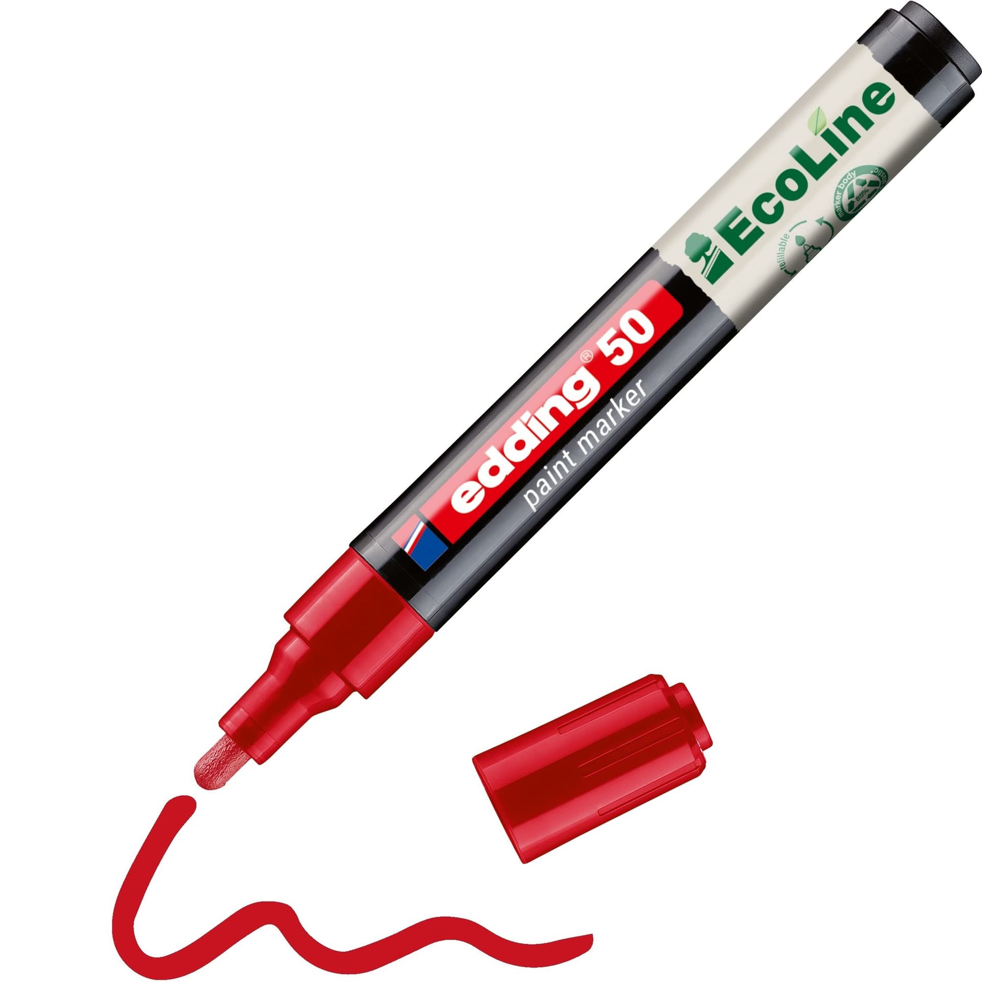 Paintmarker edding 50 EcoLine op waterbasis 2-3mm rood 2