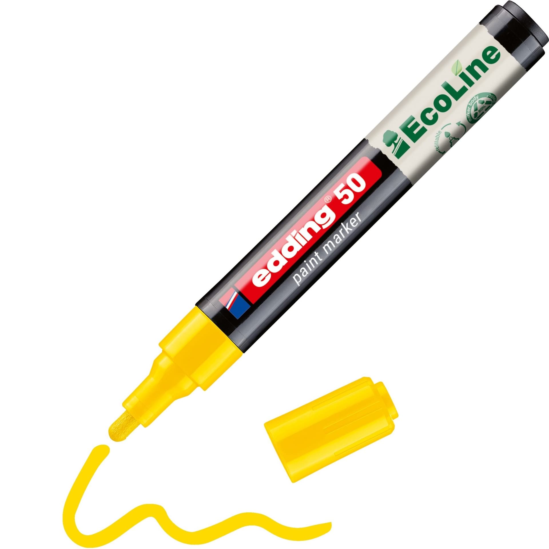 Paintmarker edding 50 EcoLine op waterbasis 2-3mm geel 2