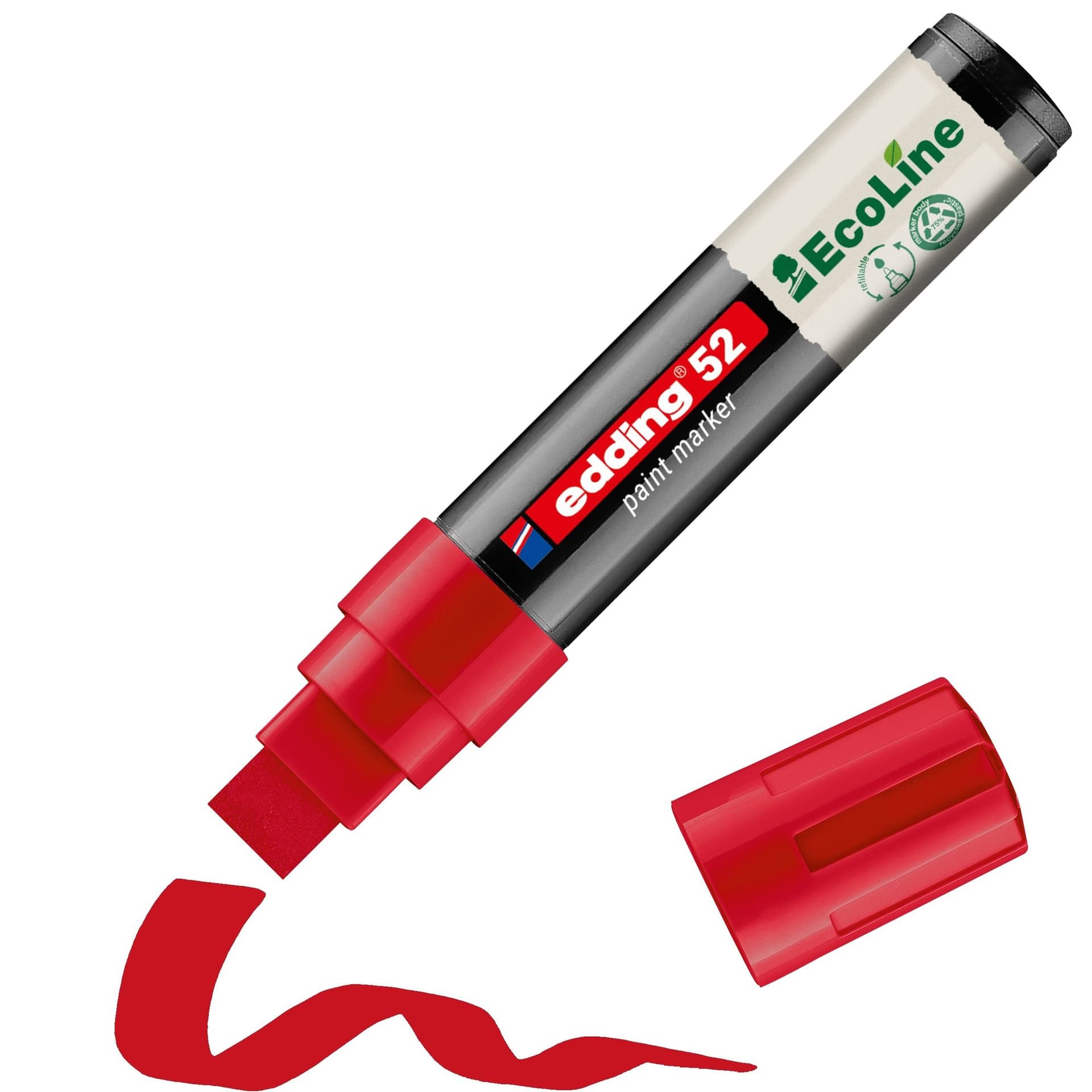 Paintmarker edding 52 EcoLine op waterbasis 4-15mm rood 2