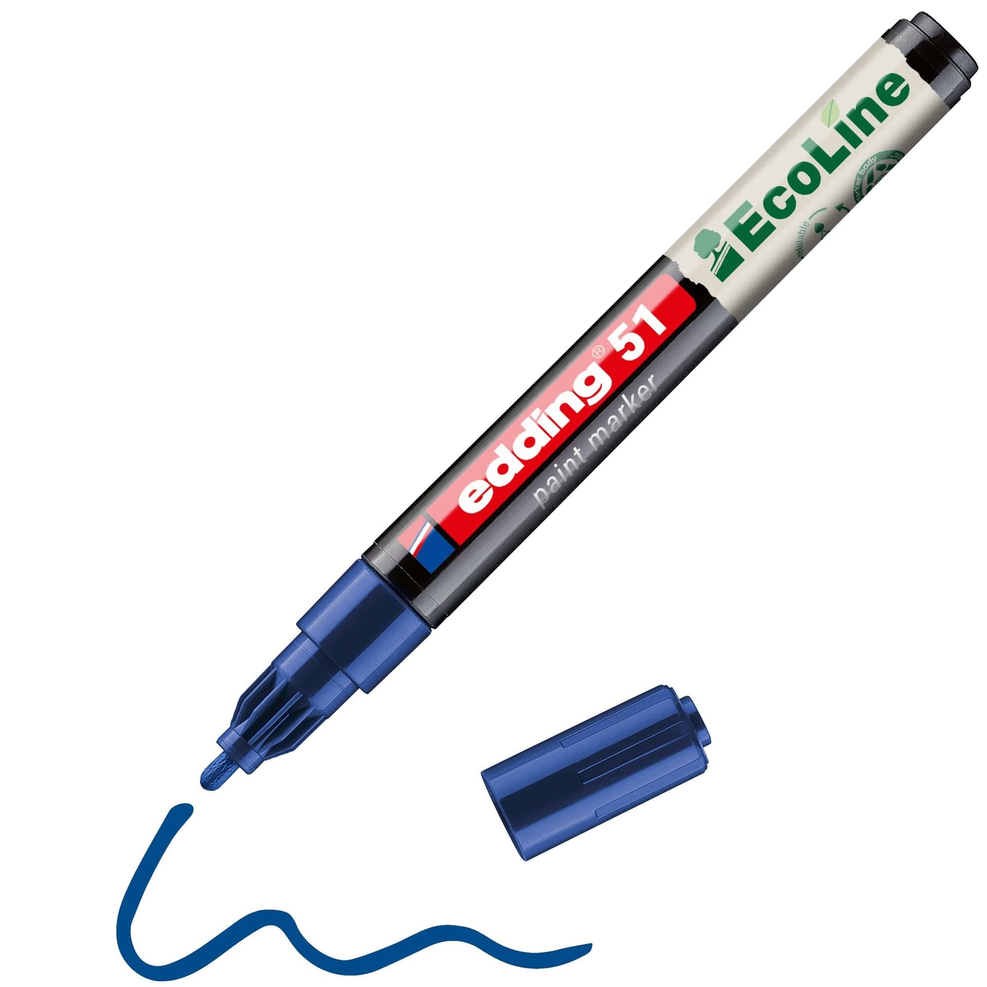 Paintmarker edding 51 EcoLine op waterbasis 1-2mm blauw 2