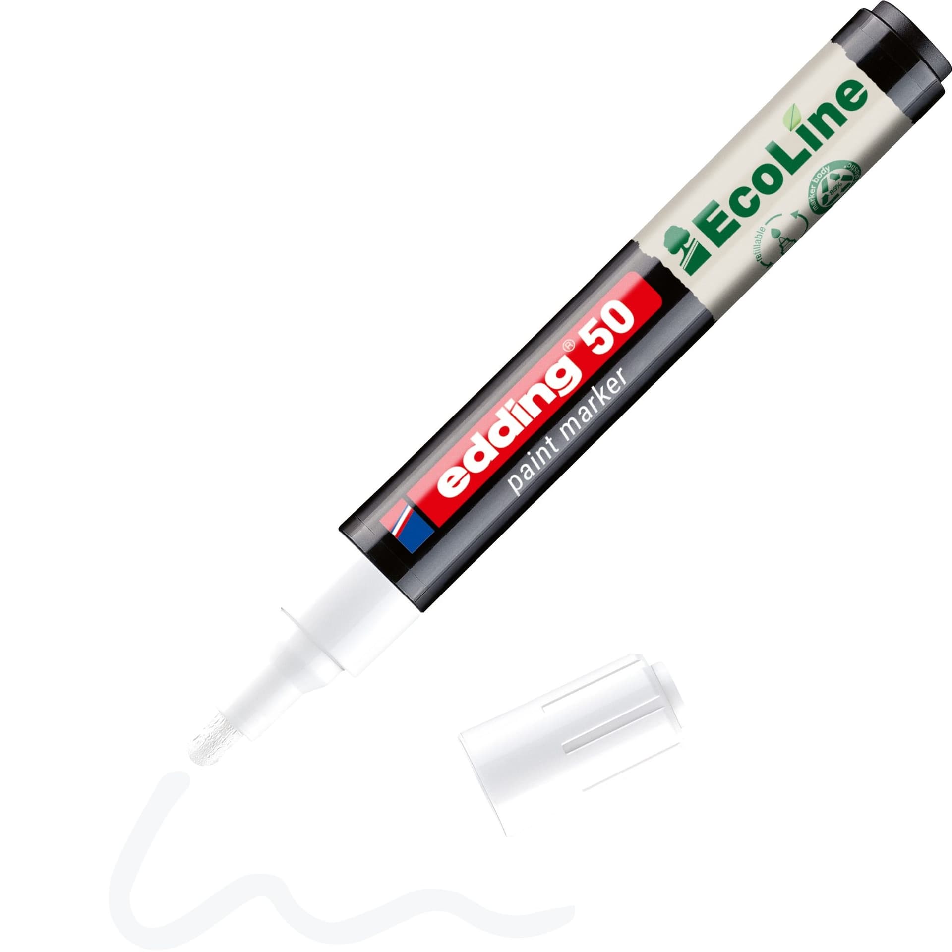 Paintmarker edding 50 EcoLine op waterbasis 2-3mm wit 2
