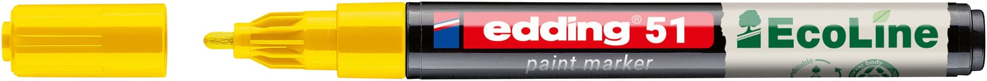 Paintmarker edding 51 EcoLine op waterbasis 1-2mm geel