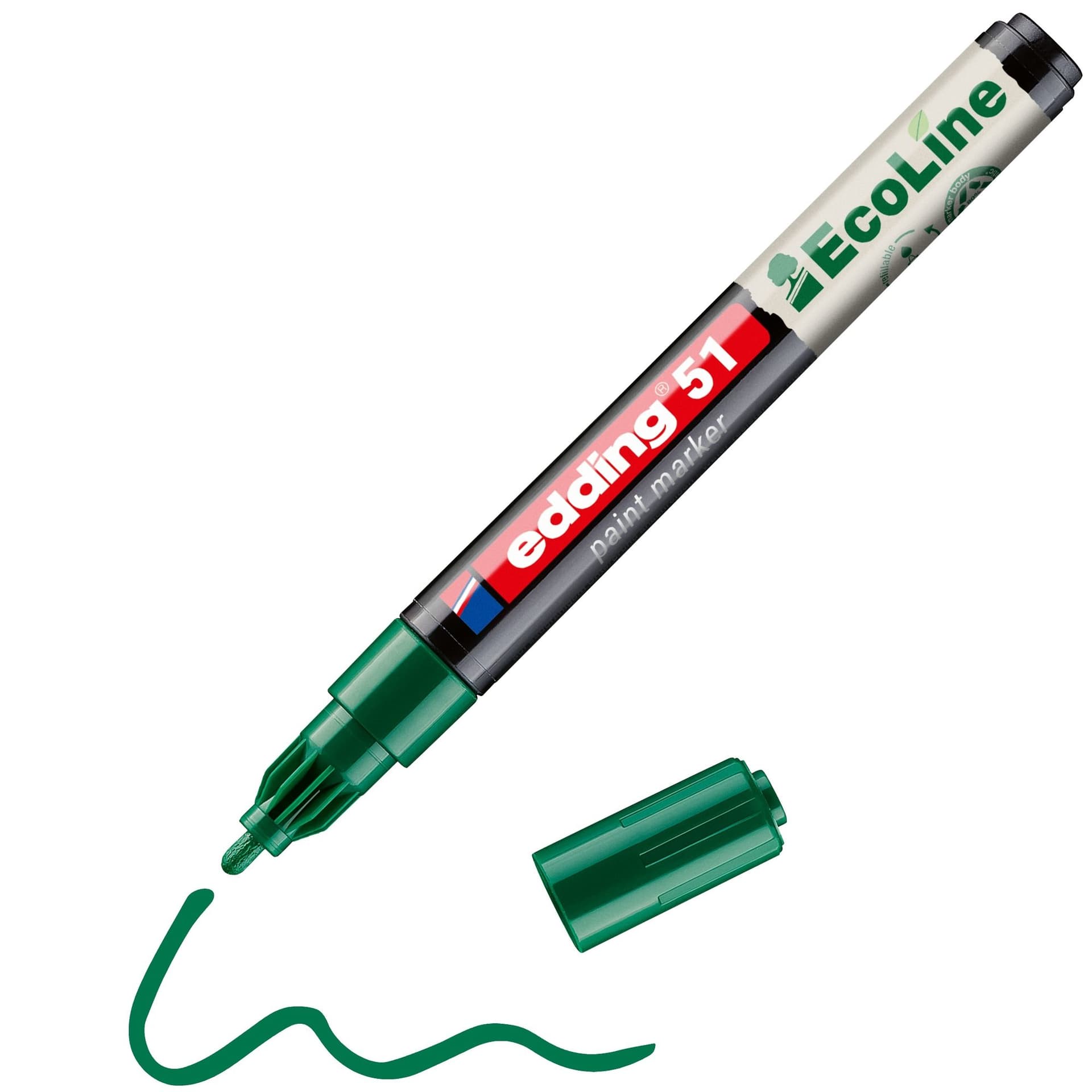 Paintmarker edding 51 EcoLine op waterbasis 1-2mm groen 2