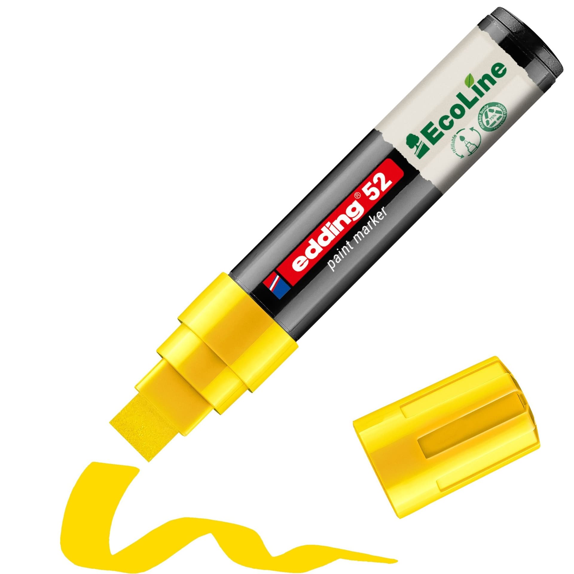 Paintmarker edding 52 EcoLine op waterbasis 4-15mm geel 2