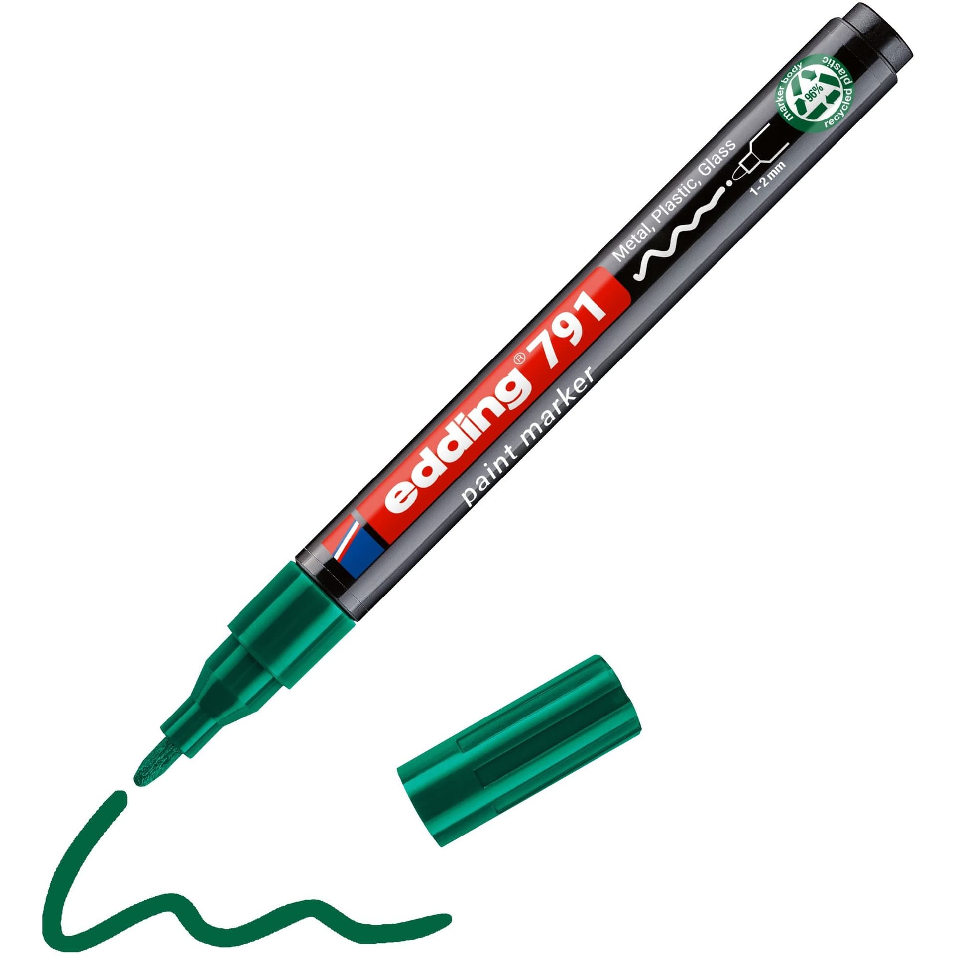 Paintmarker edding 791 PCR op alcoholbasis 1-2mm groen 2