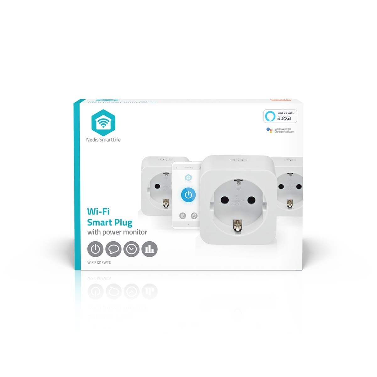 Slimme stekker Nedis Smartlife Wifi 3 stuks wit