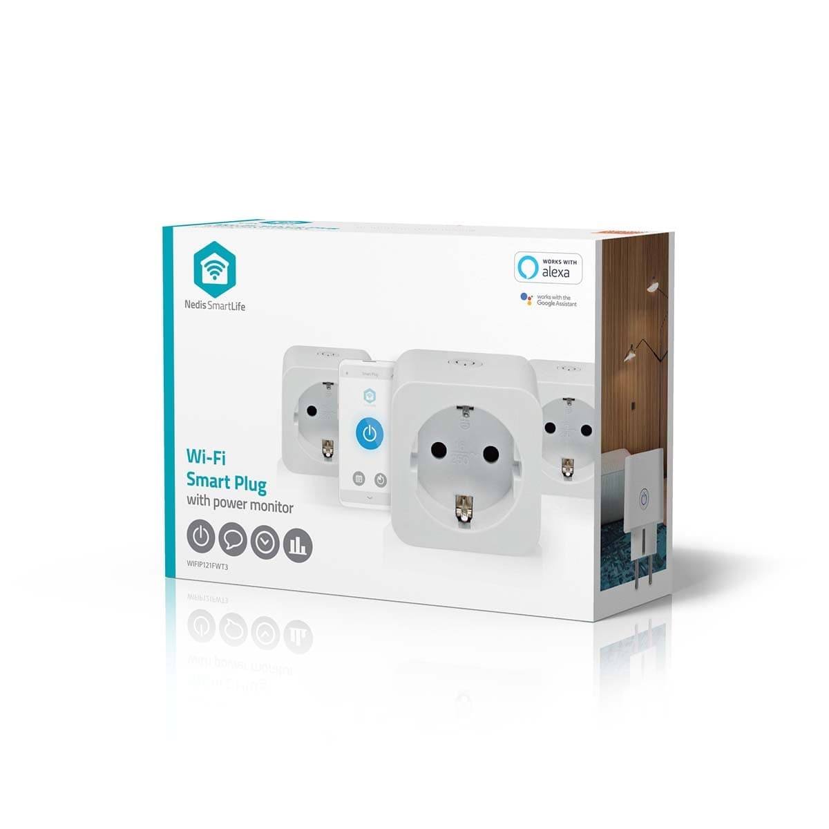 Slimme stekker Nedis Smartlife Wifi 3 stuks wit 2