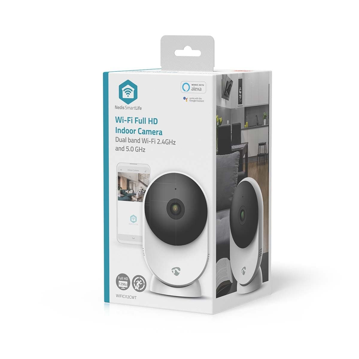 Beveiligingscamera Nedis Smartlife Wifi indoor 3MP Full HD 1296p wit 2