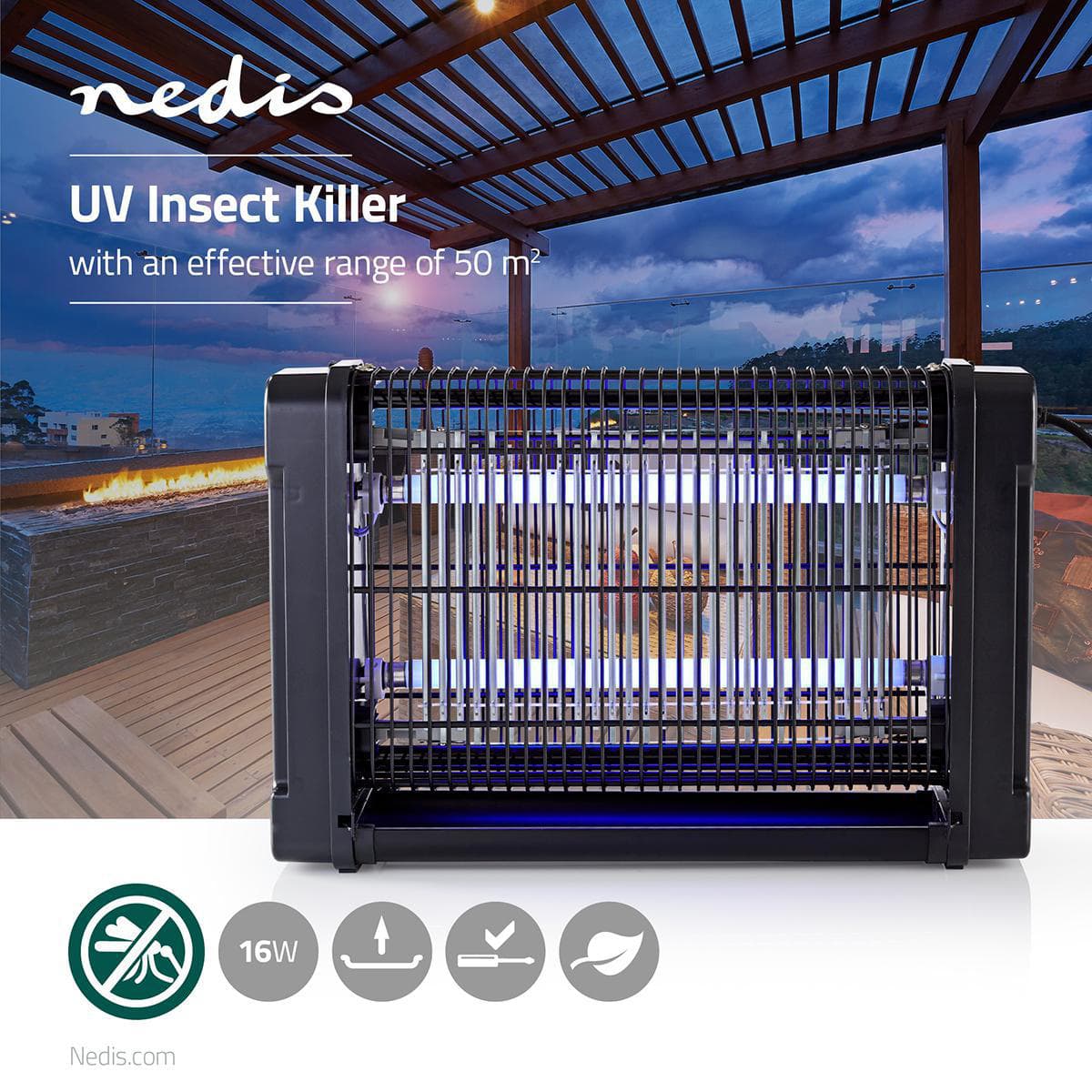 Insectenlamp Nedis electrisch 2x8watt 50M2 zwart 5