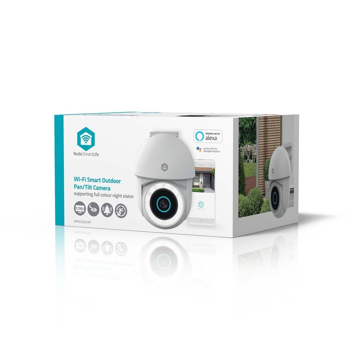 Beveiligingscamera Nedis Smartlife Wifi buiten 3MP Full HD 1296p wit 2