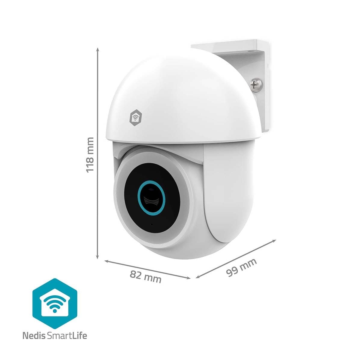 Beveiligingscamera Nedis Smartlife Wifi buiten 3MP Full HD 1296p wit 6