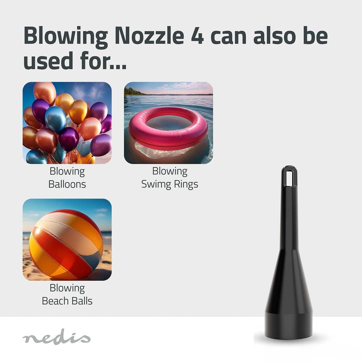 Handstofzuiger / luchtblazer Nedis 90W oplaadbaar zwart 7