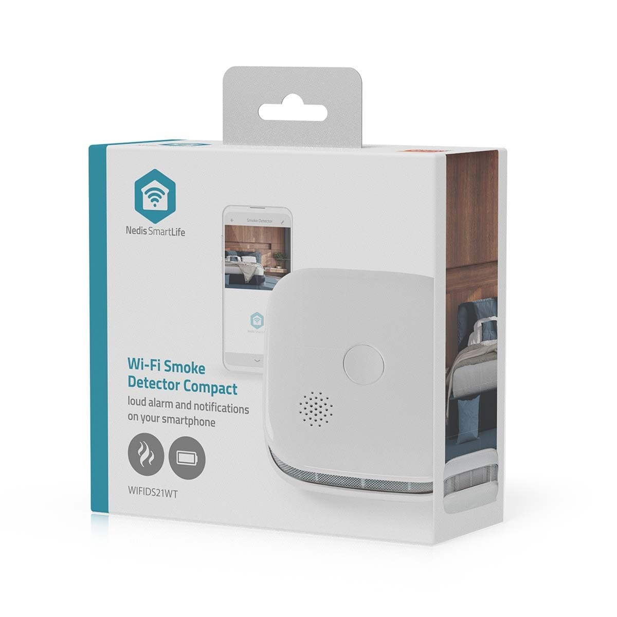 Rookmelder Nedis Smartlife Wifi 10 jaar sensor wit 2