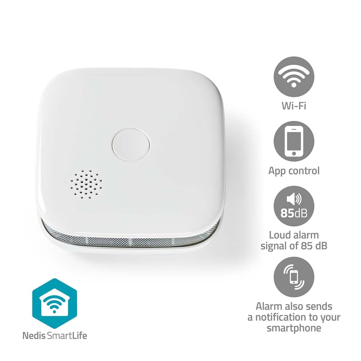 Rookmelder Nedis Smartlife Wifi 10 jaar sensor wit 6