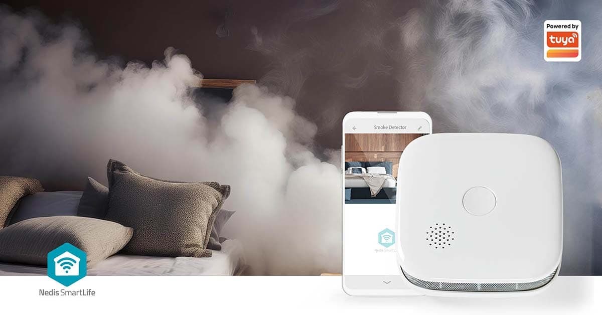 Rookmelder Nedis Smartlife Wifi 10 jaar sensor wit 9