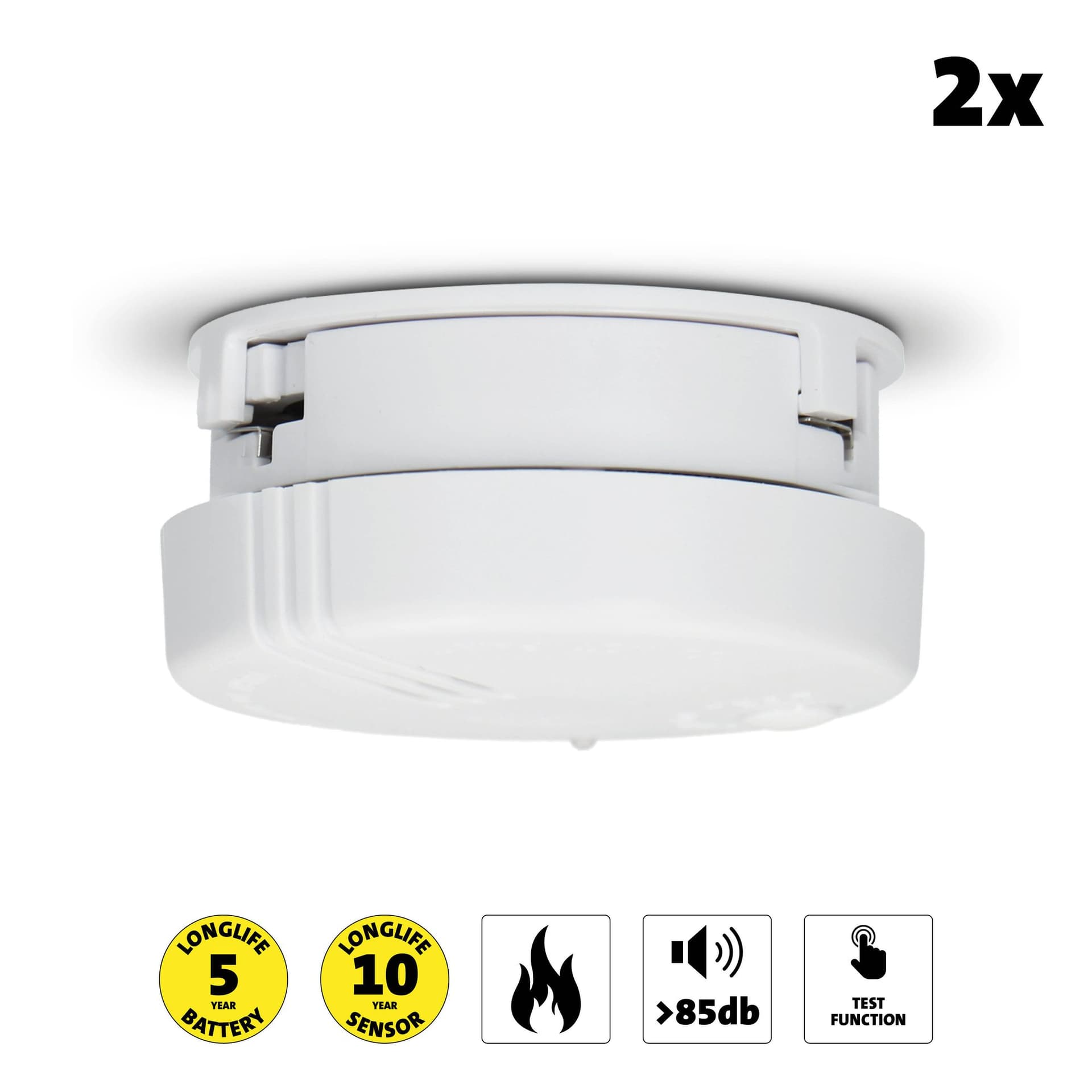 Rookmelder Alecto mini 2 stuks met 5 jaar batterij SA102 wit 2
