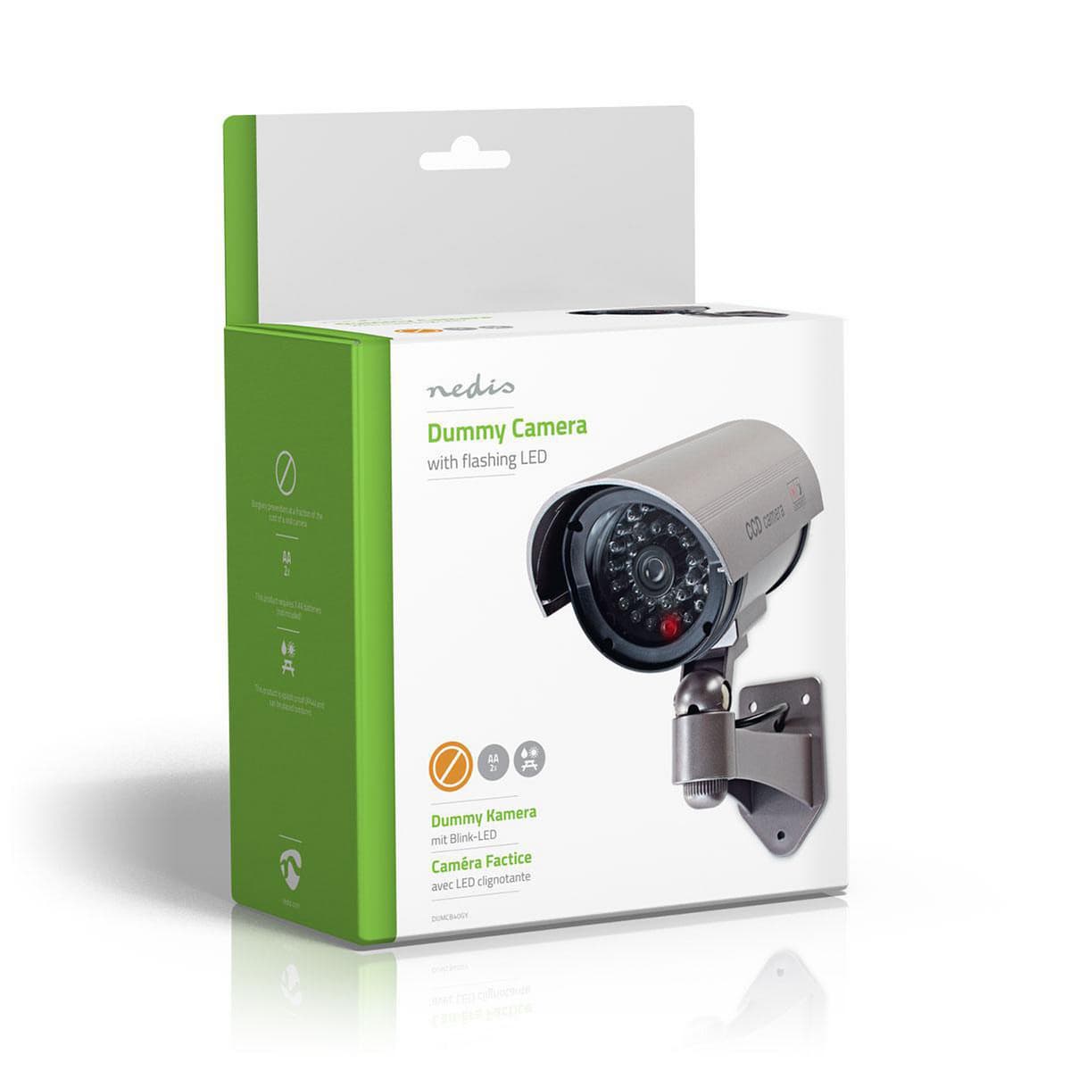 Dummy beveiligingscamera Nedis buiten grijs 2