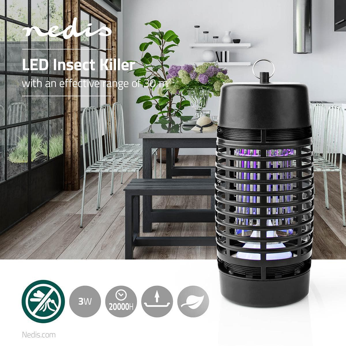 Insectenlamp Nedis electrisch 30watt 30M2 zwart 5