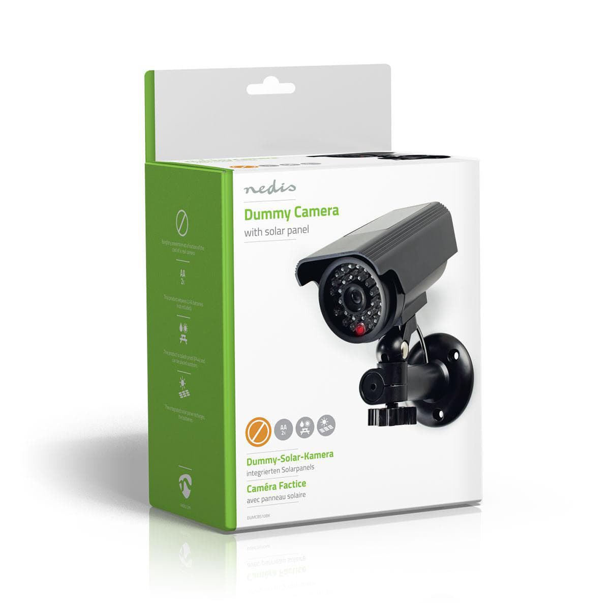 Dummy beveiligingscamera Nedis bullet solar buiten grijs