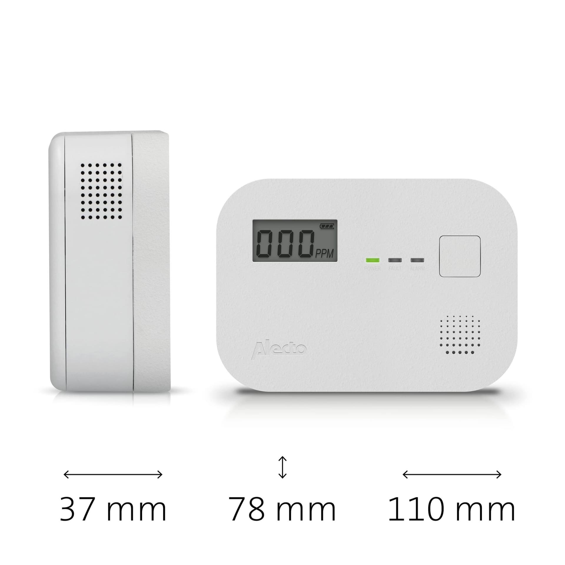 Koolmonoxidemelder Alecto 10 jaar sensor en display COA3910 wit 4