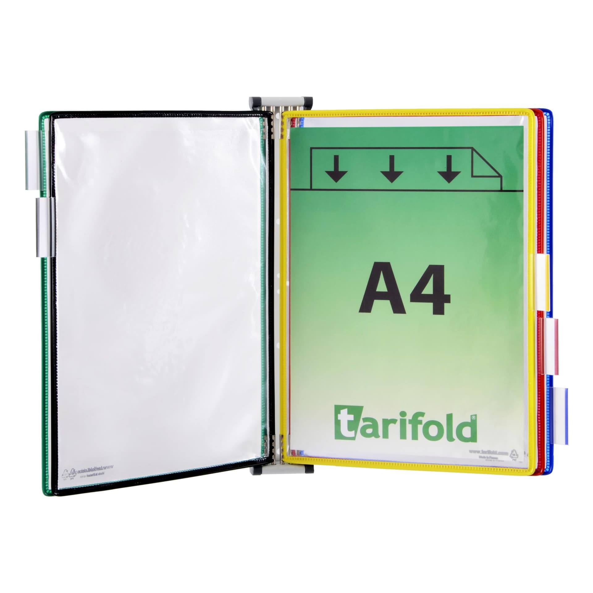 Zichtpanelensysteem wand Tarifold metaal A4 met 5-tassen assorti 2