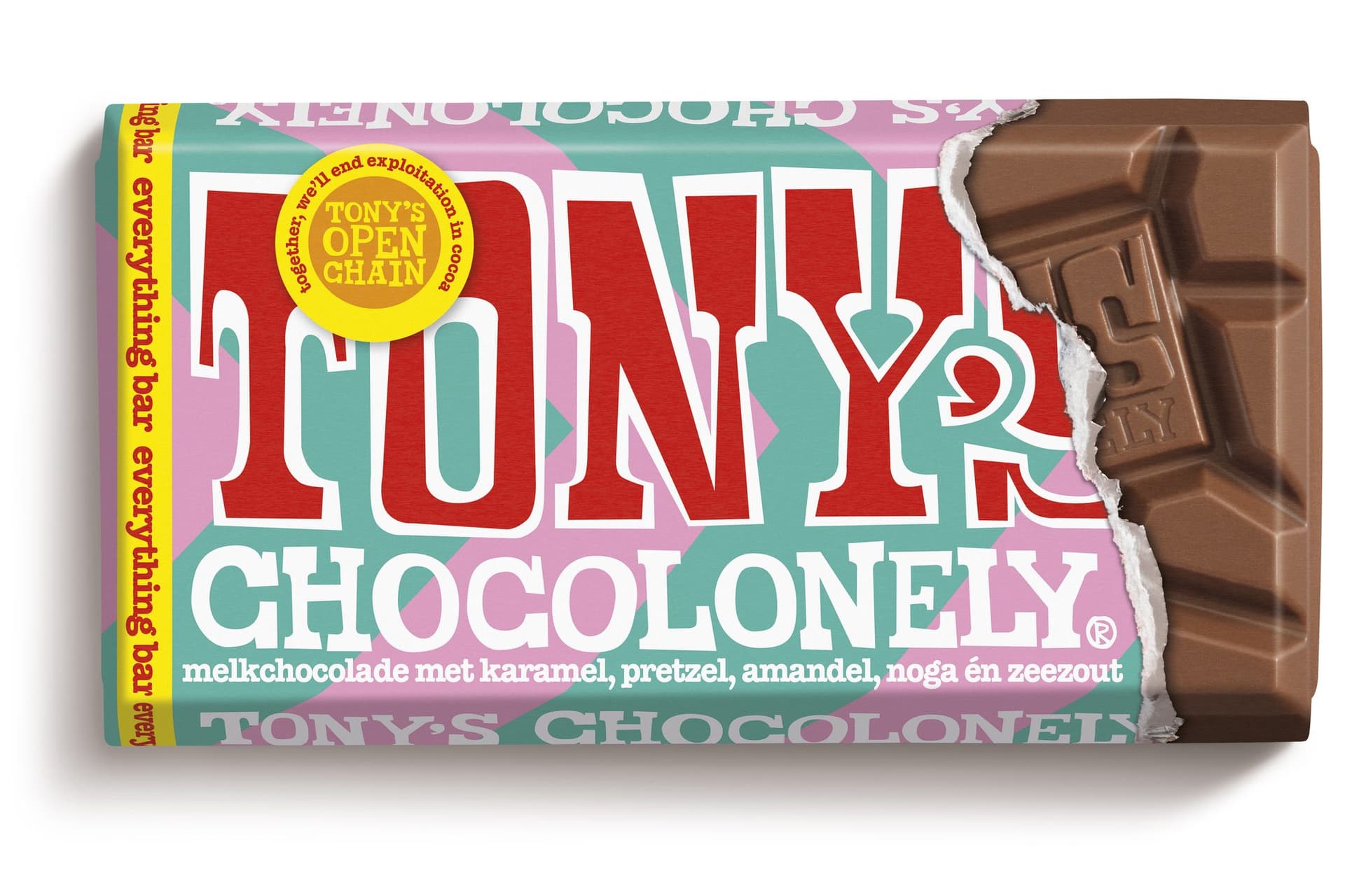 Chocolade Tony's Chocolonely melk everything reep 90 gram 2