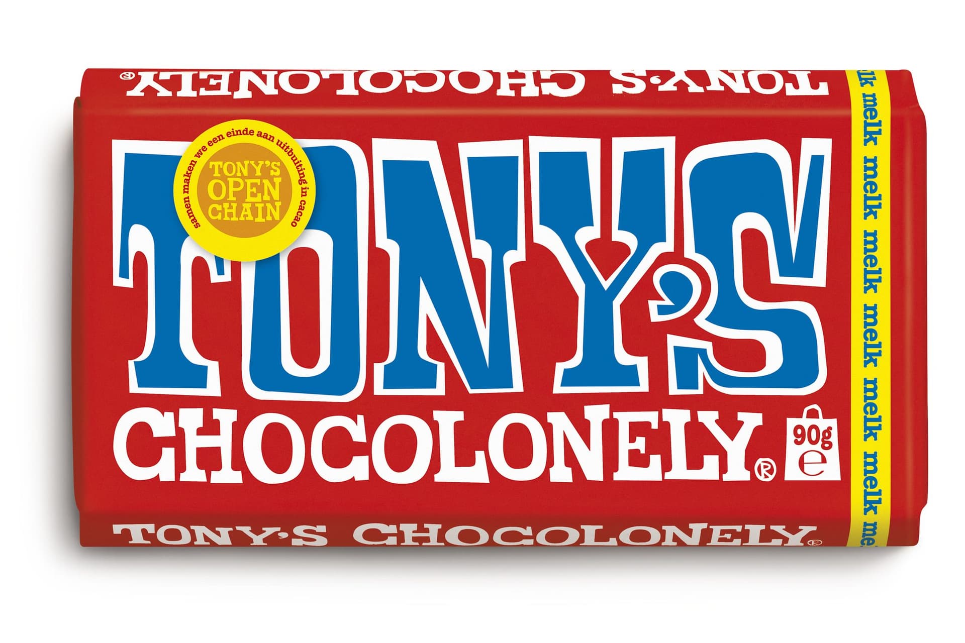Chocolade Tony's Chocolonely melk reep 90 gram 2