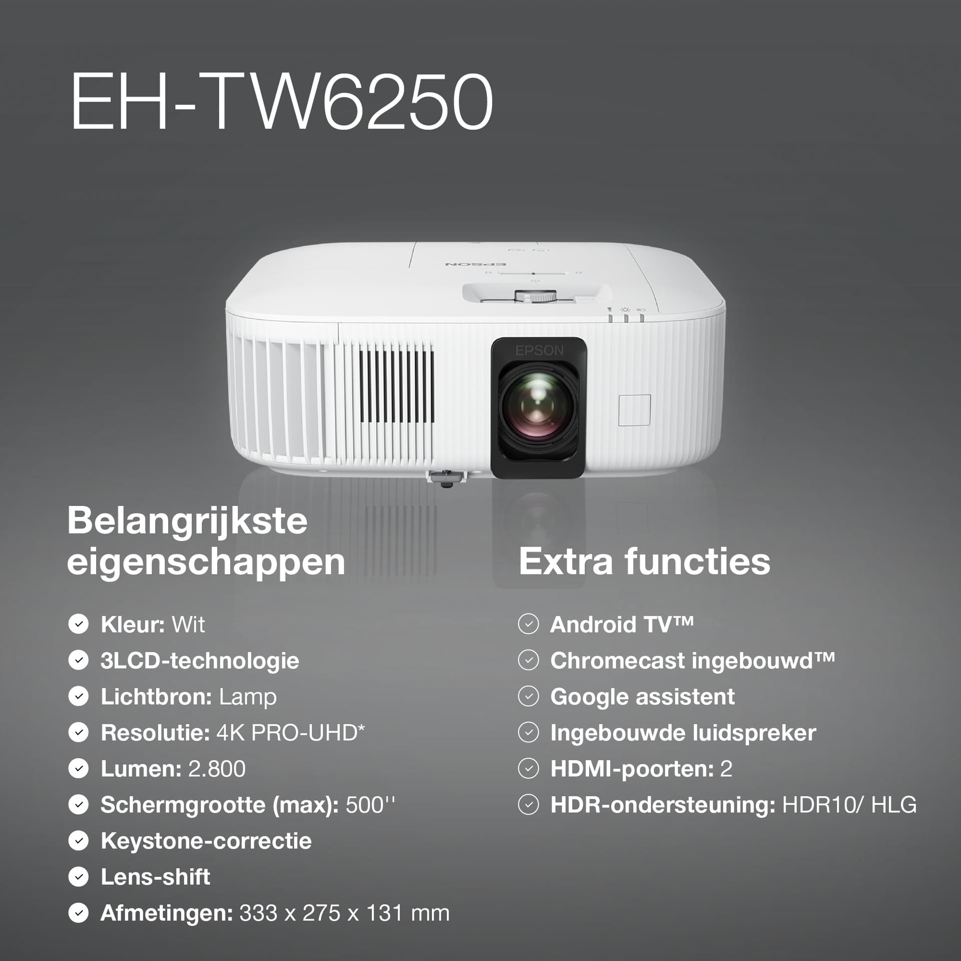 Projector Epson TW6250 4K 2