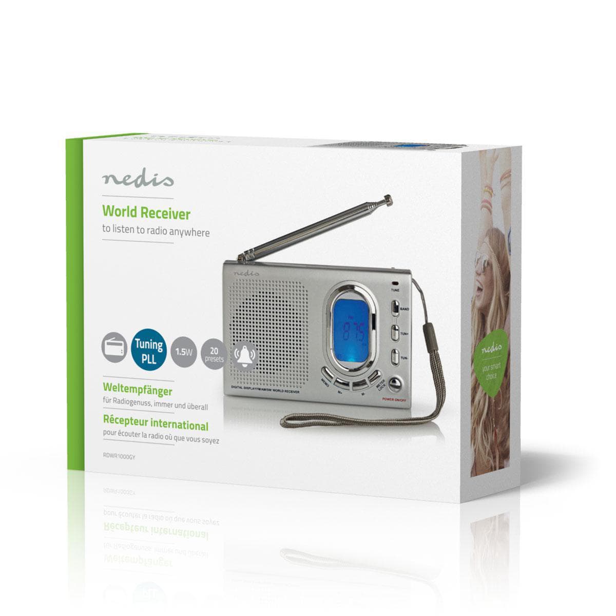 Wereldradio Nedis met wekker RDWR1000GY 7