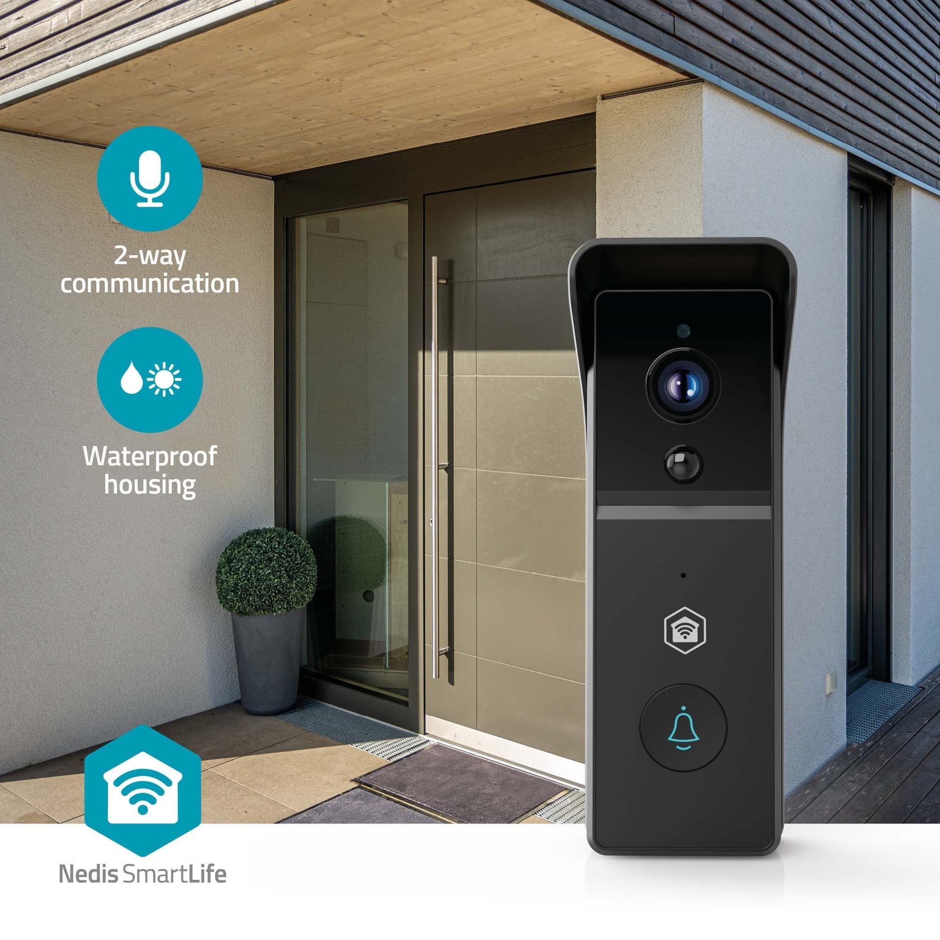 Videodeurbel Nedis Smartlife Wifi 3MP Full HD 1296p zwart 6