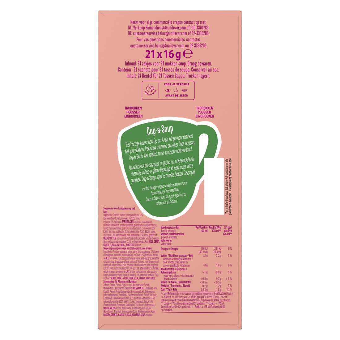 Cup-a-Soup Knorr champignon ham 21x175ml 3