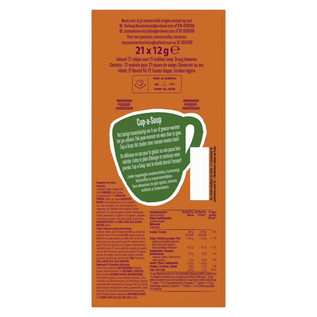 Cup-a-Soup Knorr Chinese kip 21x175ml 4