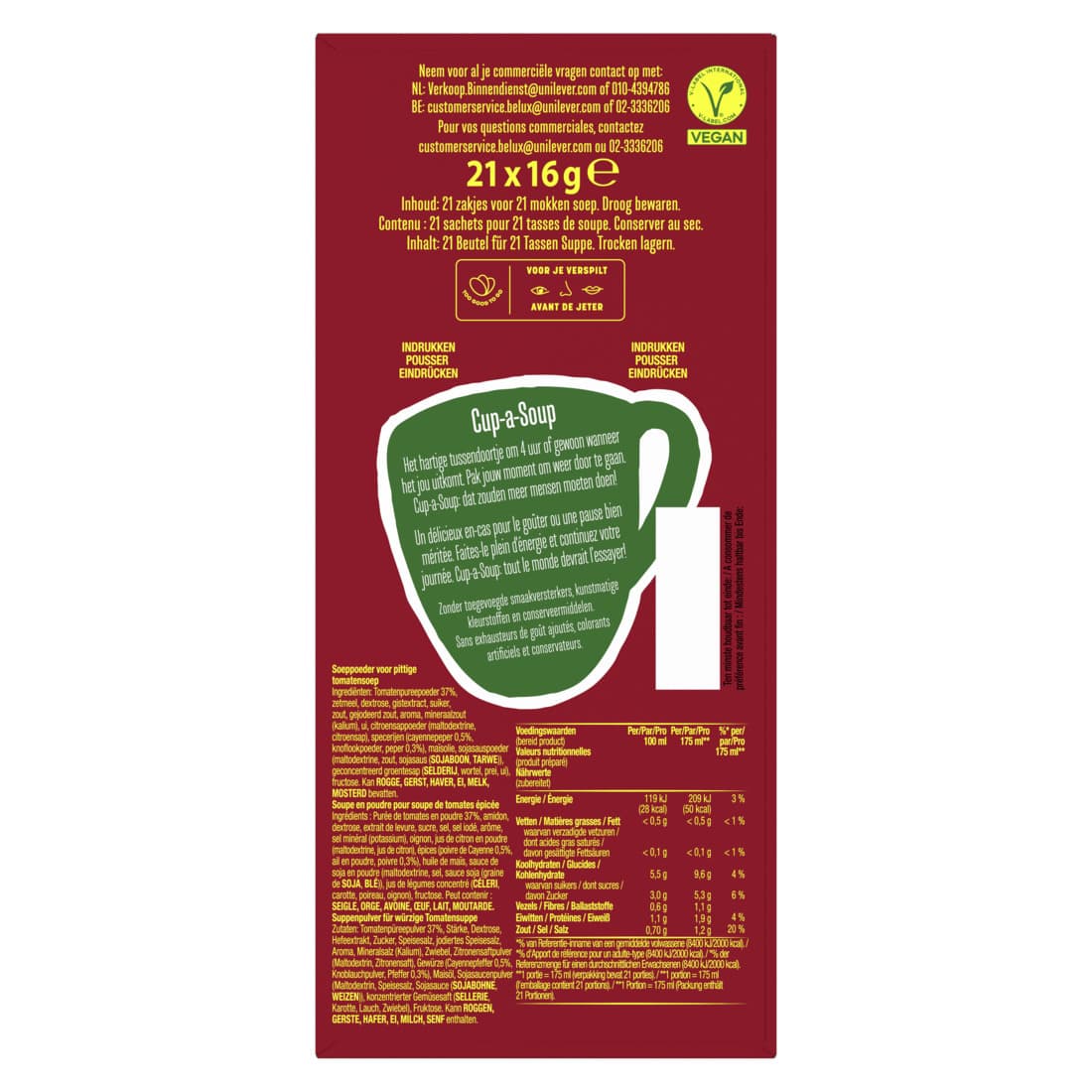 Cup-a-Soup Knorr pittige tomaat 21x175ml 4