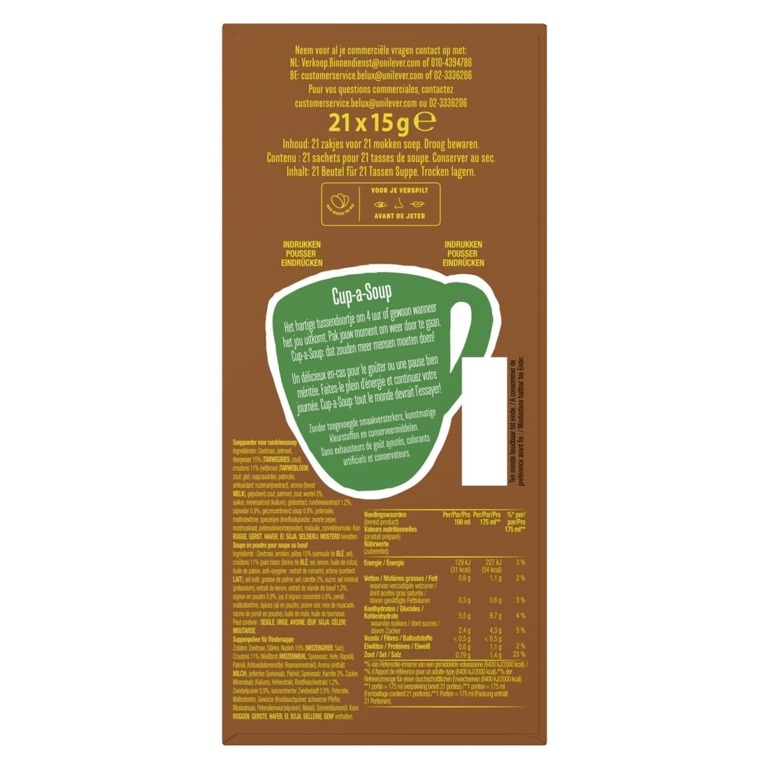 Cup-a-Soup Knorr rundvlees 21x175ml 4