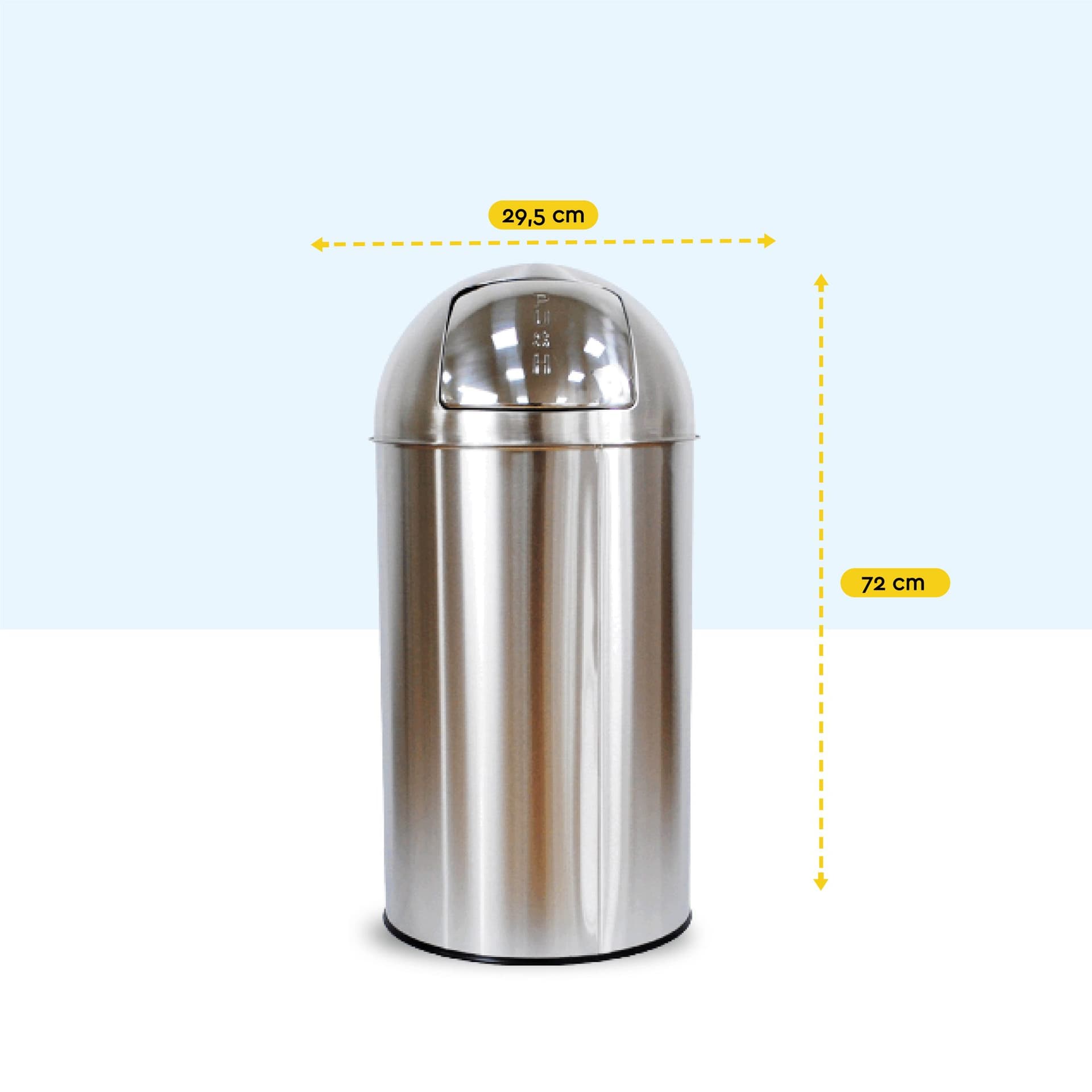 Afvalbak BRASQ Push Bin PB230+ 30 liter rvs 2