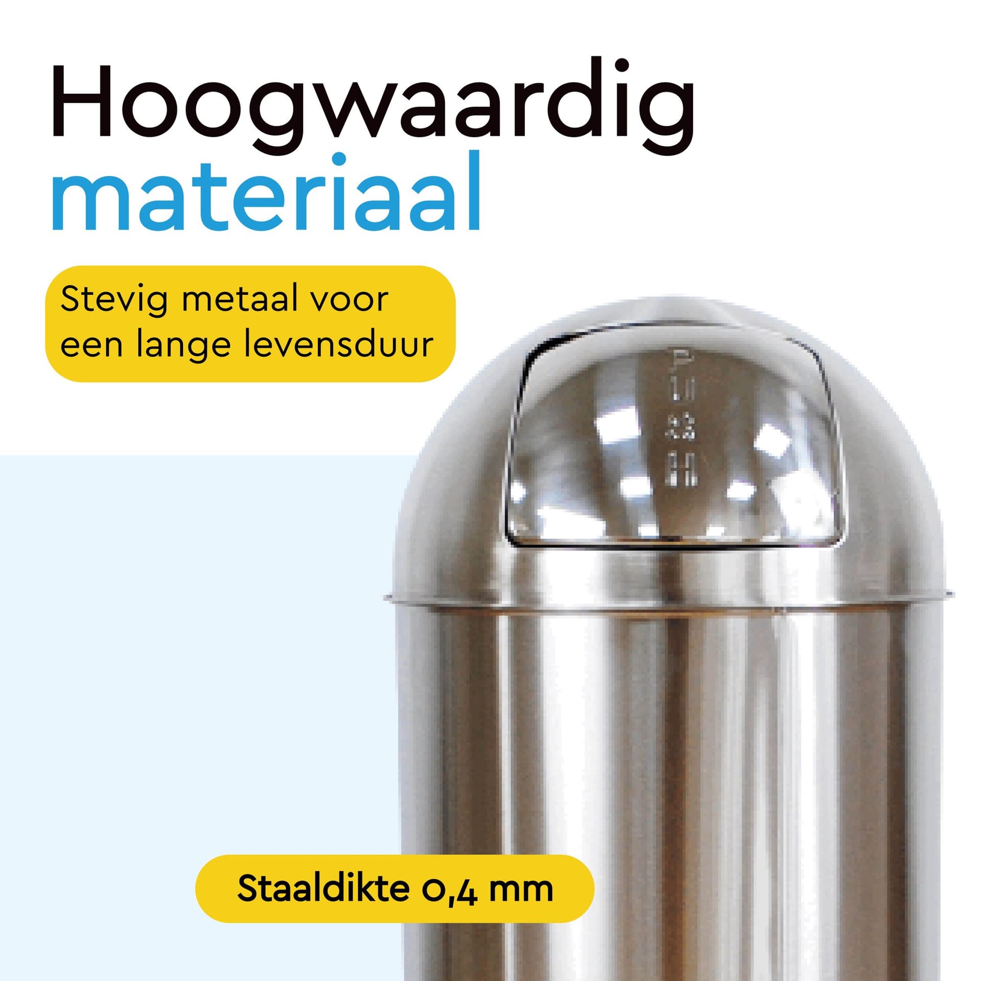 Afvalbak BRASQ Push Bin PB230+ 30 liter rvs 4