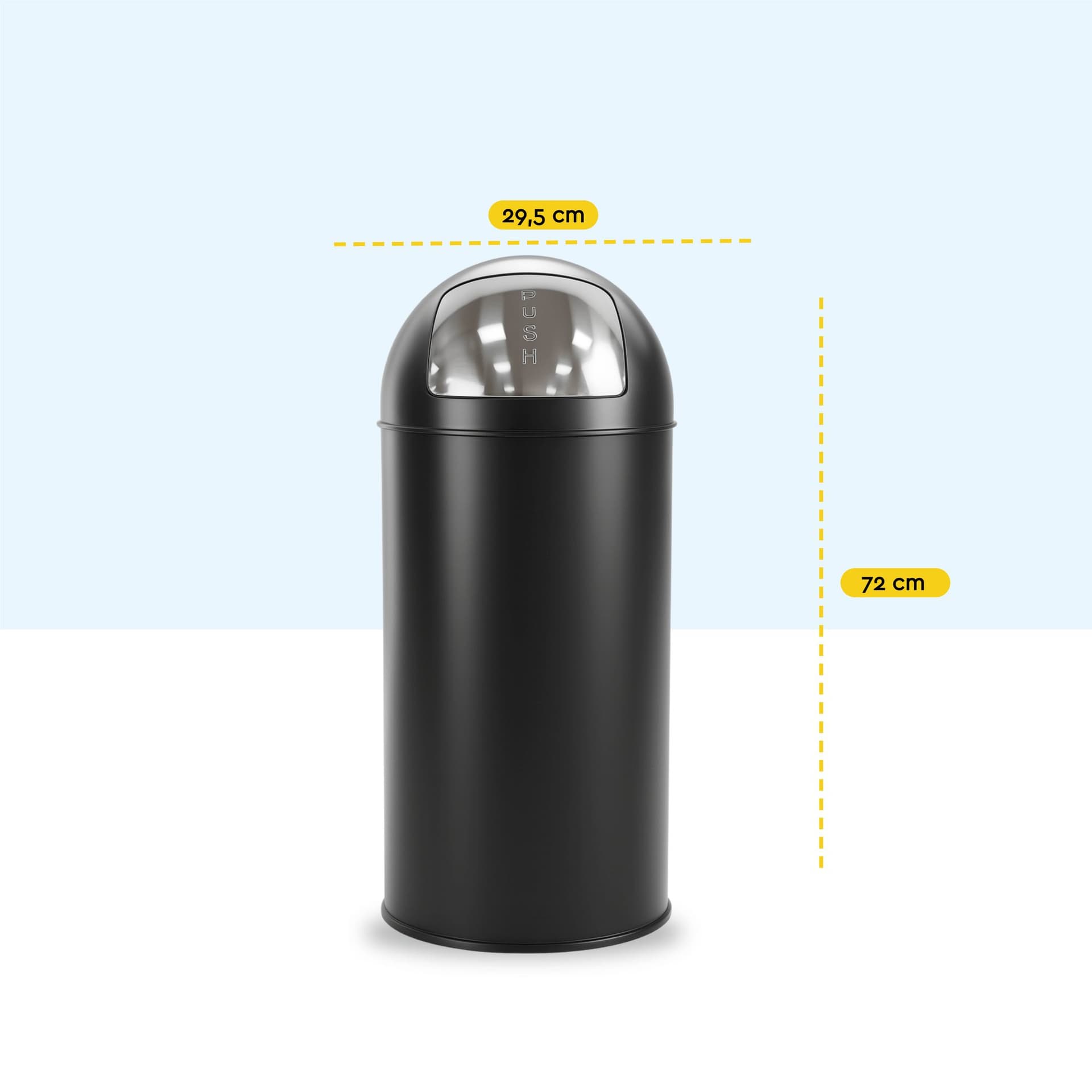 Afvalbak BRASQ Push Bin PB230+ 30 liter zwart 2