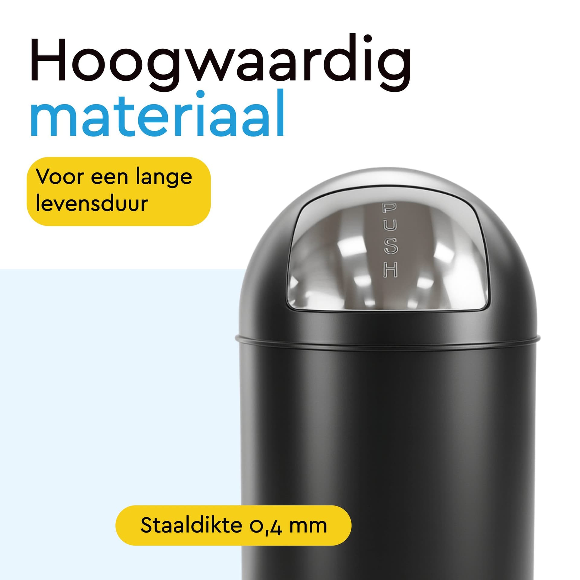 Afvalbak BRASQ Push Bin PB230+ 30 liter zwart 4