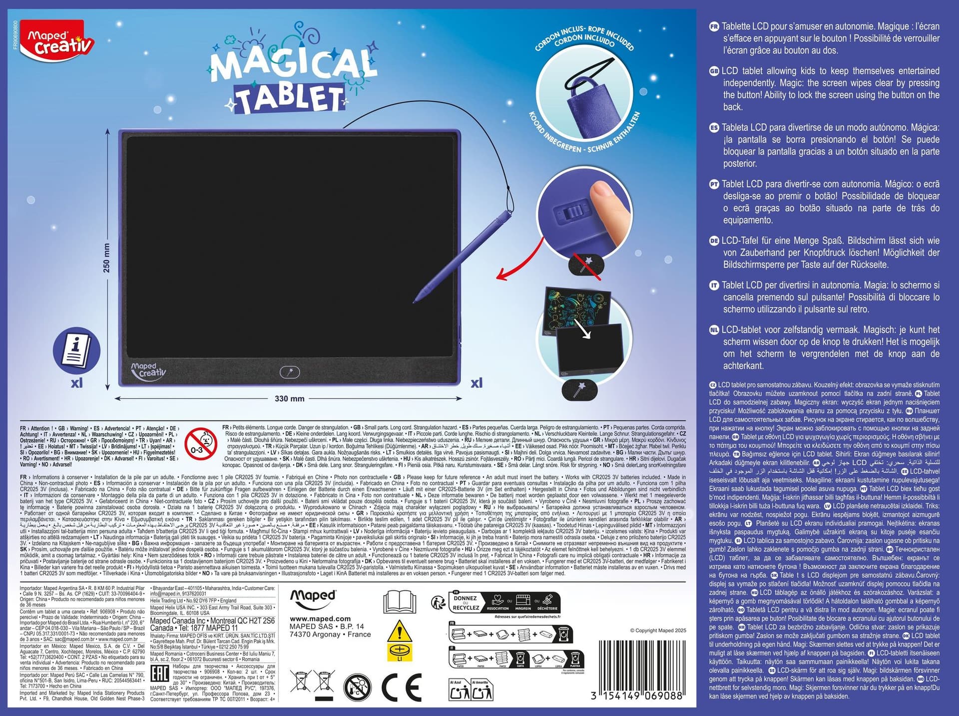 Tekentablet Maped Creativ Magical Tablet XXL paars 3