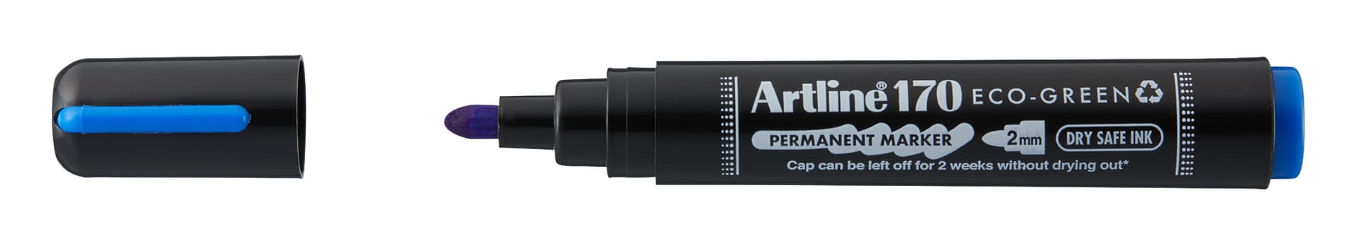 Permanent marker Artline 170 Dry Safe Eco rond medium blauw