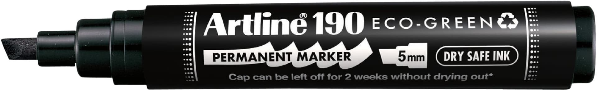 Permanent marker Artline 190  Dry Safe Eco schuin 2-5mm zwart