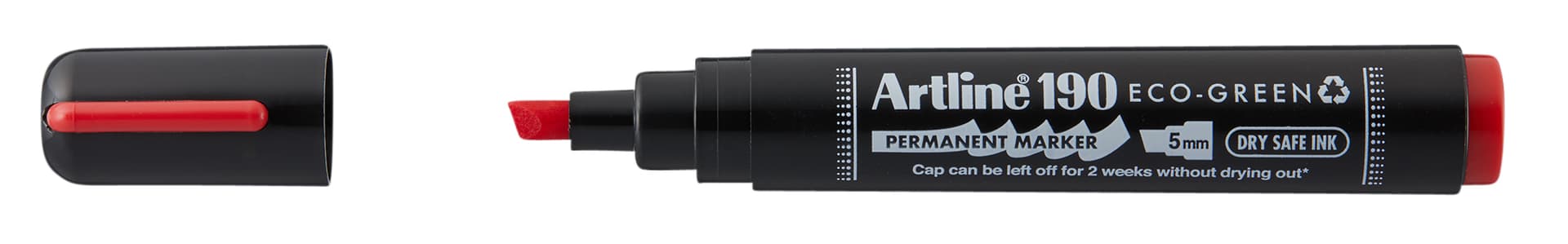 Permanent marker Artline 190 Dry Safe Eco schuin 2-5mm rood
