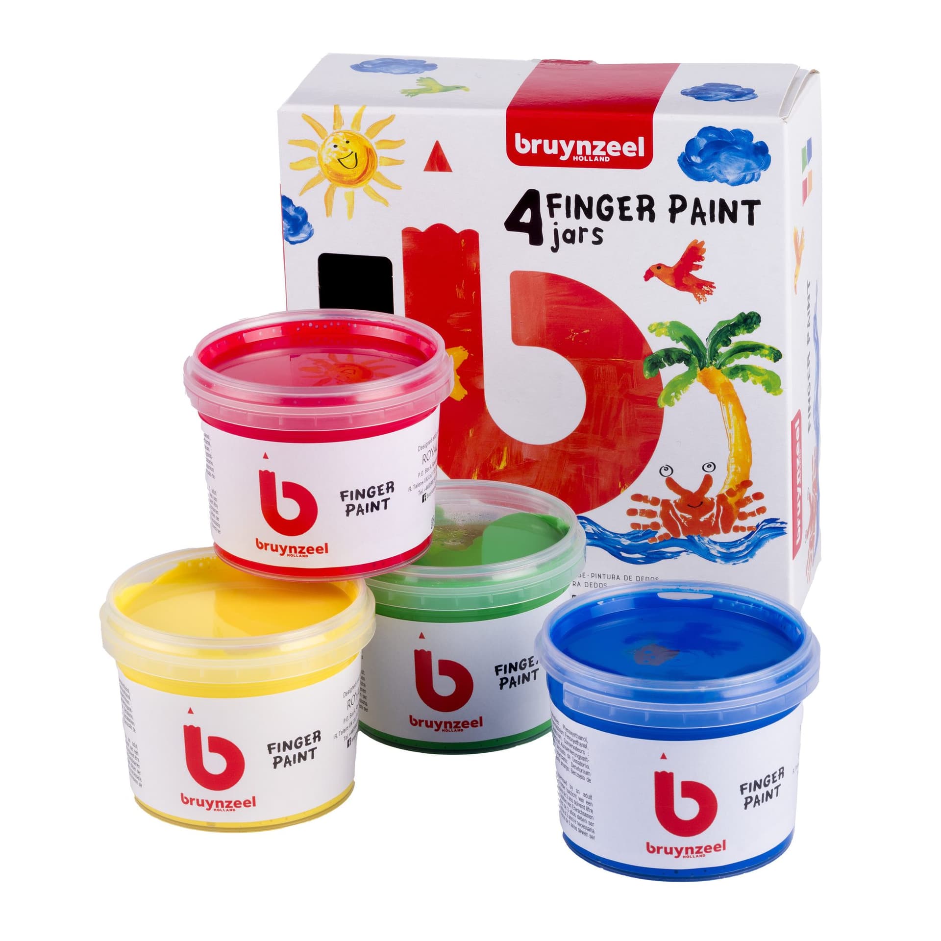 Vingerverf Bruynzeel Kids assorti 4 potjes 2