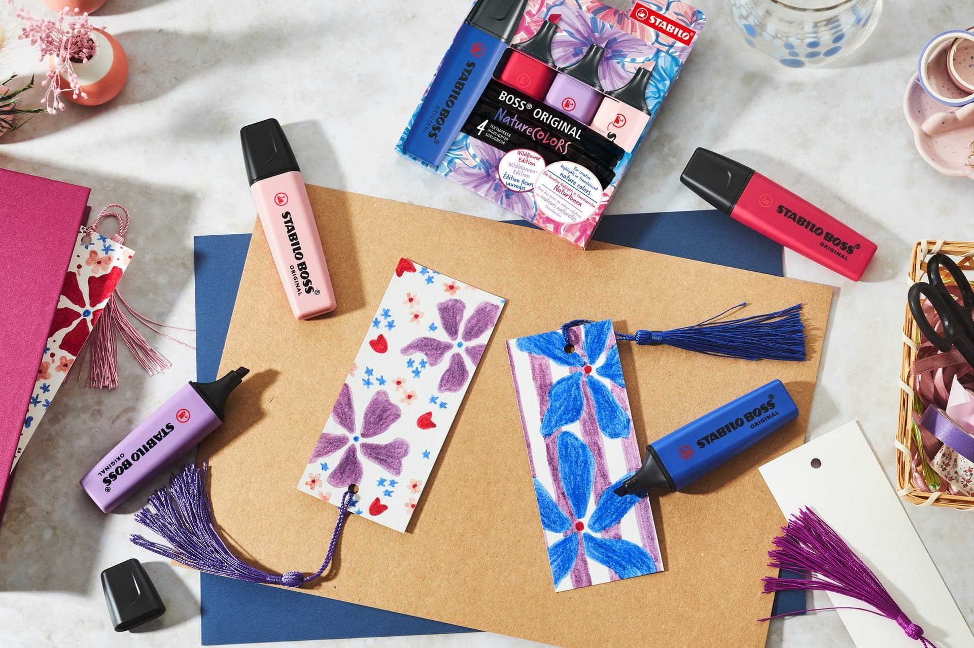 Markeerstift STABILO Boss Wildflower display groot assorti 6