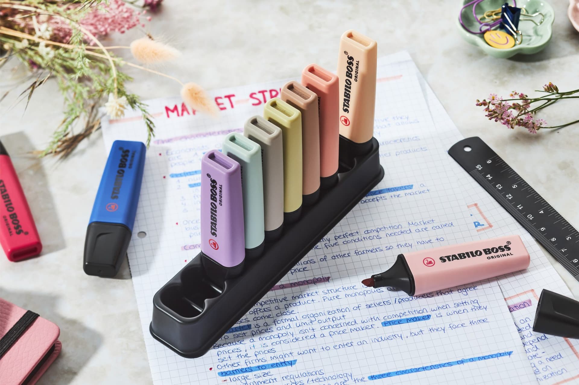 Markeerstift STABILO Boss Wildflower & Nature Colors ass deskset 10st 5