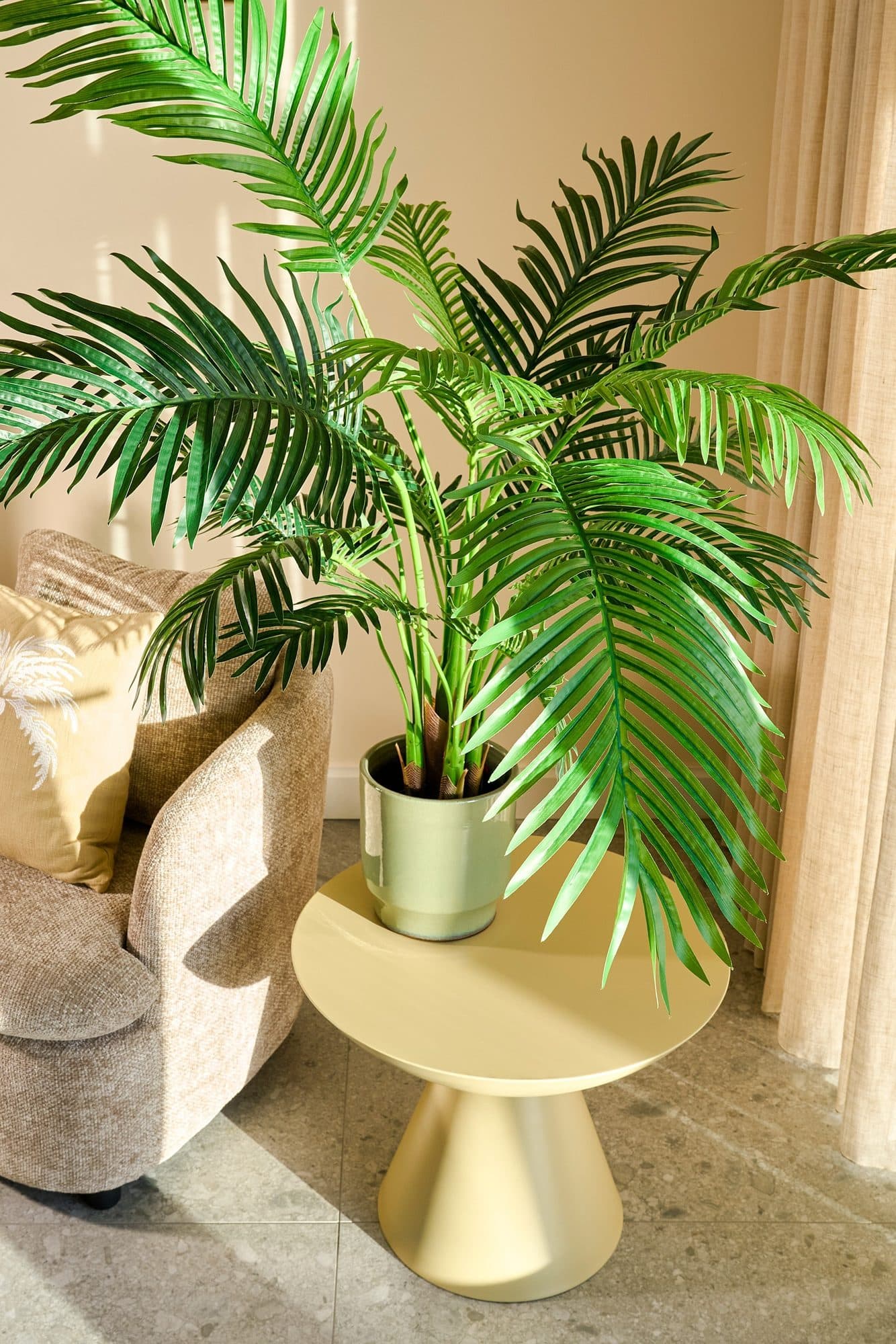 Kunstplant Mica Areca palm in pot groen waterproof 6
