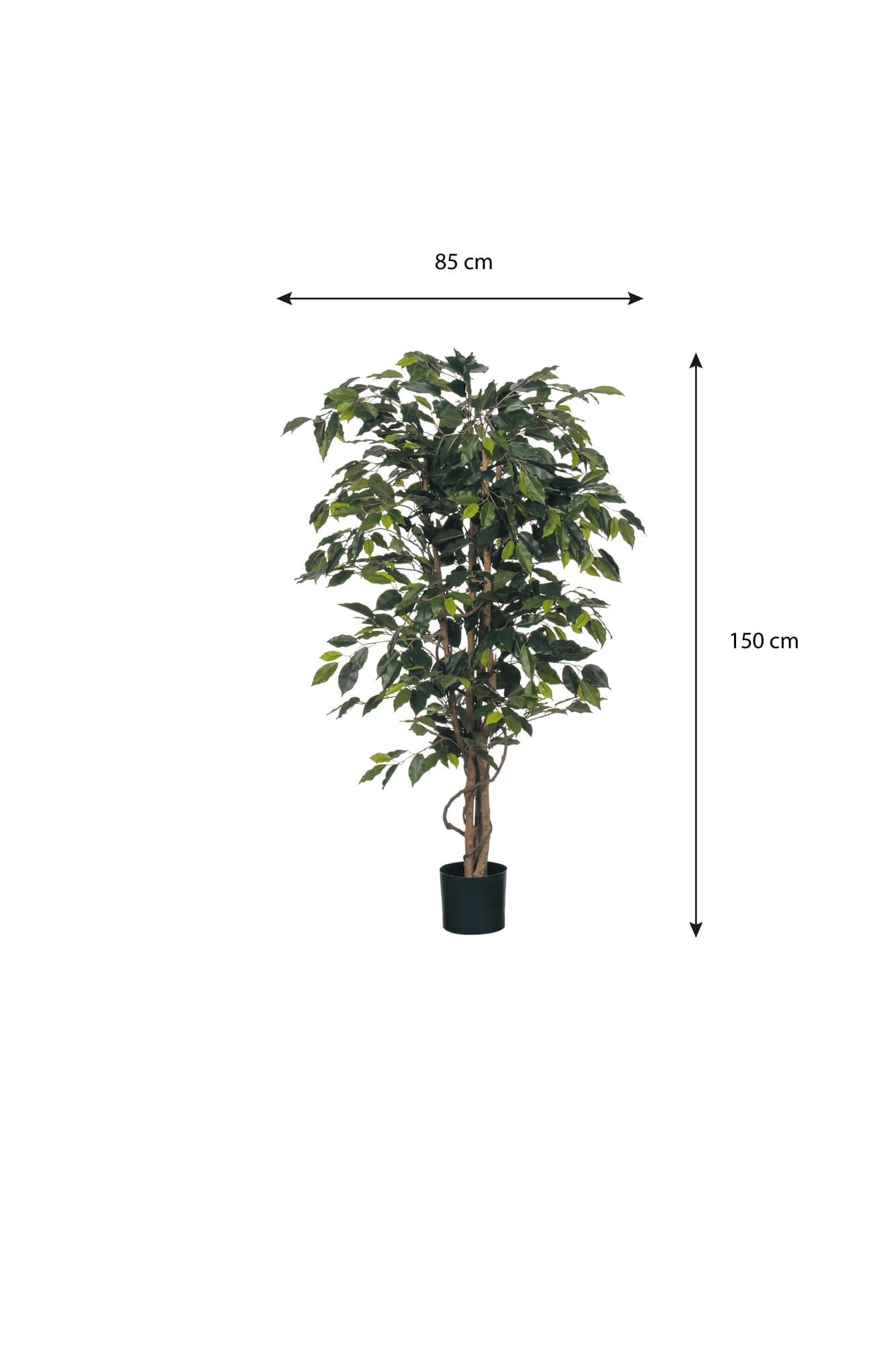 Kunstplant Mica Ficus groen in plastic pot Ø85 150cm 5