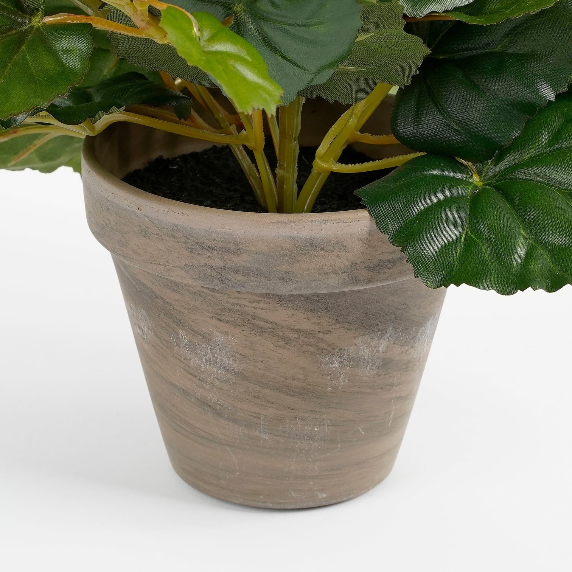 Kunstplant Mica Begonia wit in pot Stan grijs Ø25 30cm 3