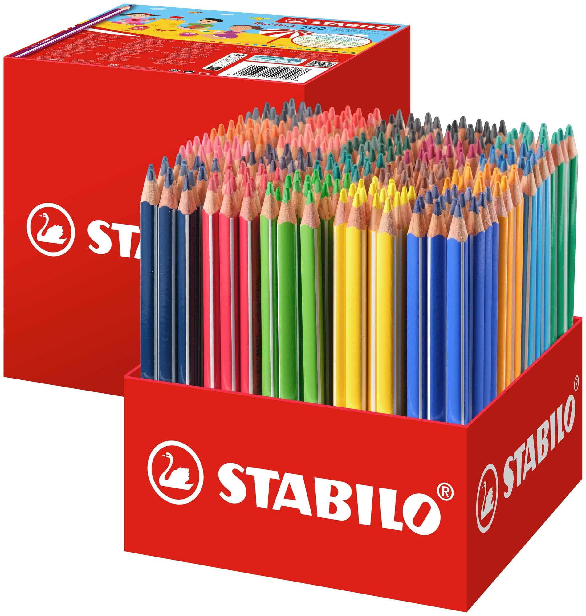 Kleurpotloden STABILO 203 Trio dik assorti classpack à 300 stuks